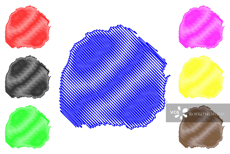 加纳博苏姆特维湖地图图片素材