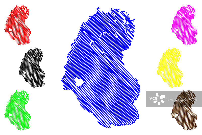 马拉维奇尔瓦湖地图图片素材