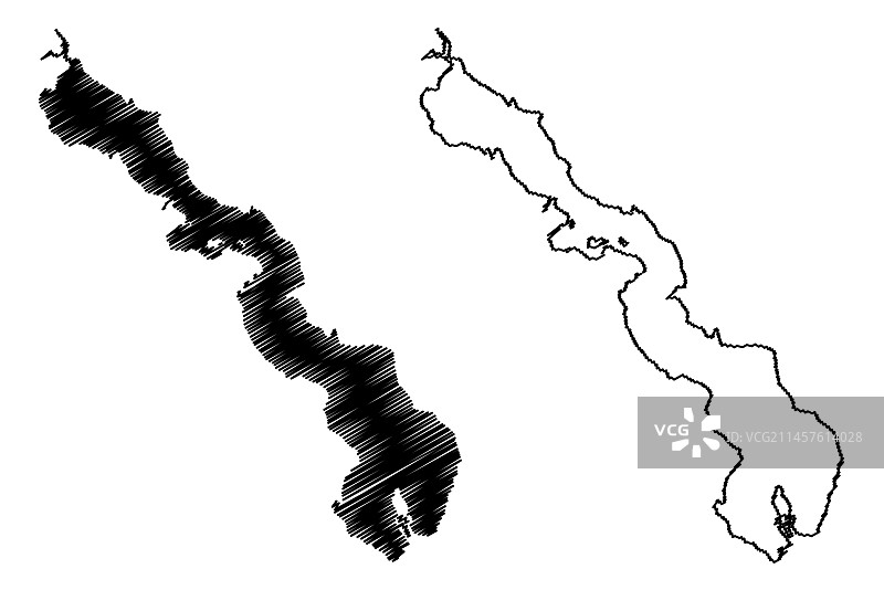 智利耶尔乔湖地图图片素材