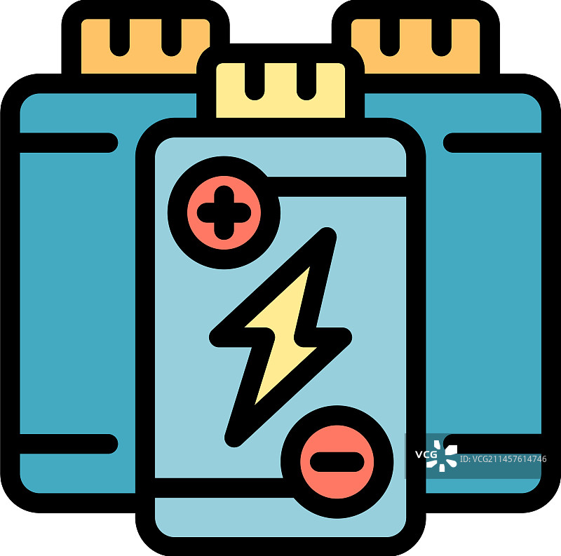 环保电池扁平图标图片素材