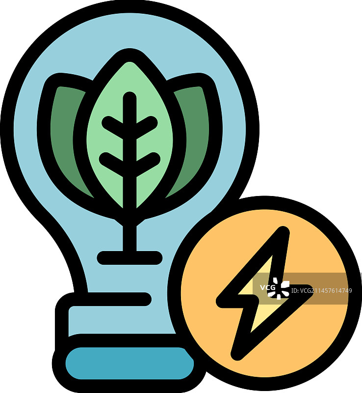 有机灯泡图标（扁平风格）图片素材