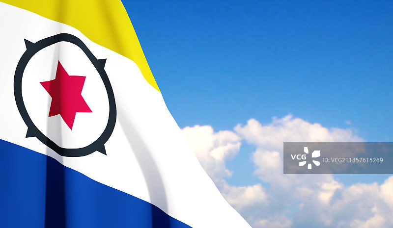 天空背景下的博奈尔岛旗帜图片素材