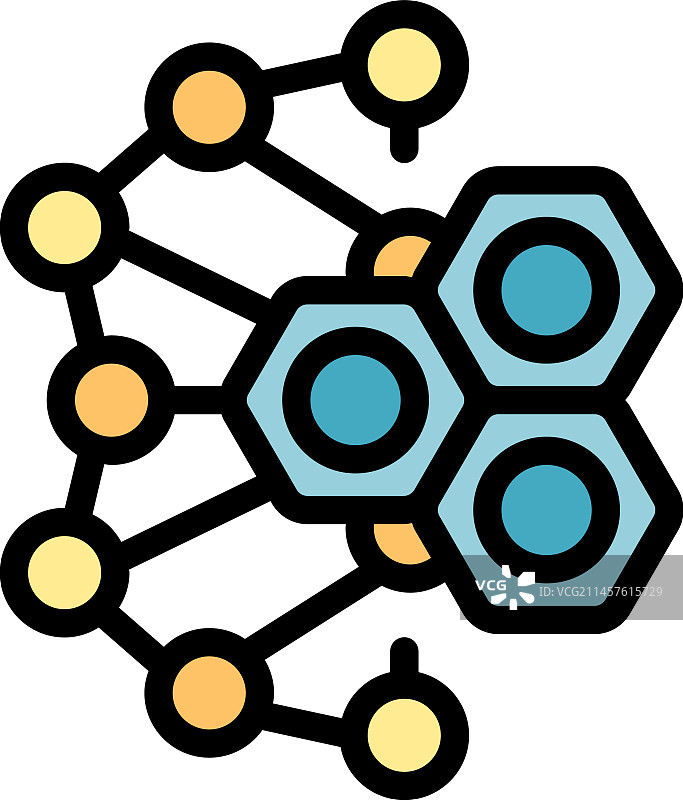 化学分子扁平图标图片素材