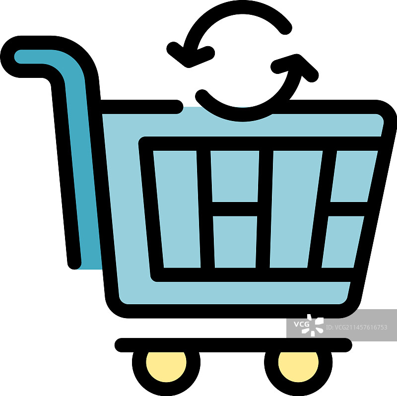 退货购物车图标（扁平风格）图片素材