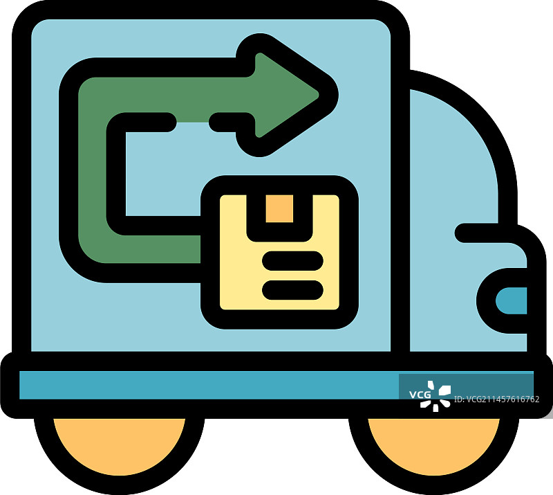 卡车退货产品扁平图标图片素材