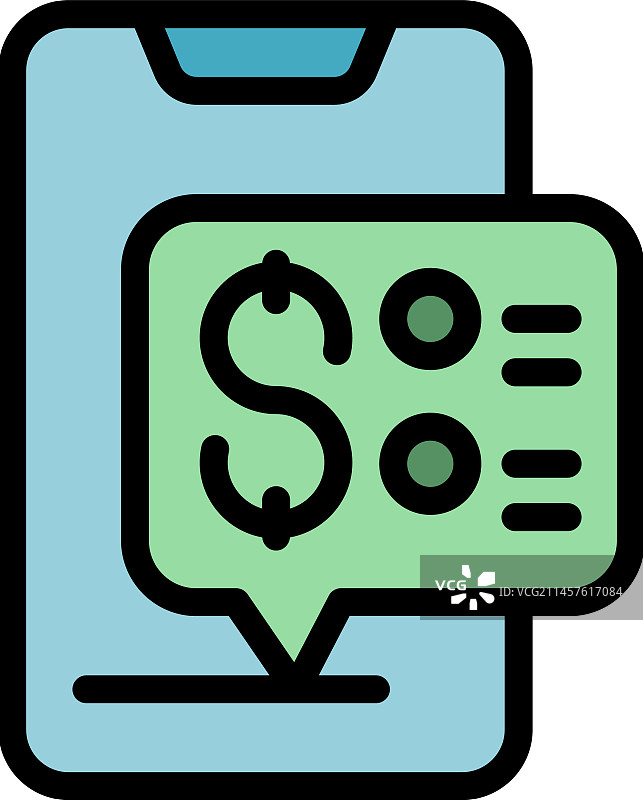 手机在线退款图标（扁平风格）图片素材