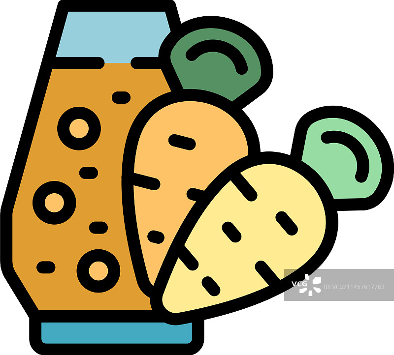 扁平风格胡萝卜汁图标图片素材