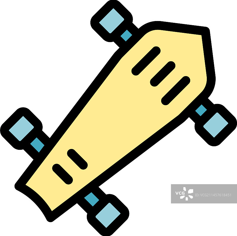 长板运动图标（扁平风格）图片素材