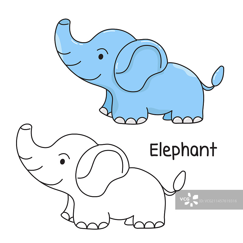 66-08-31大象填色书图片素材