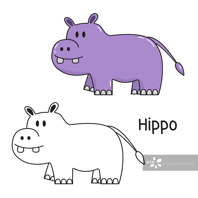 66-08-31河马填色书图片素材