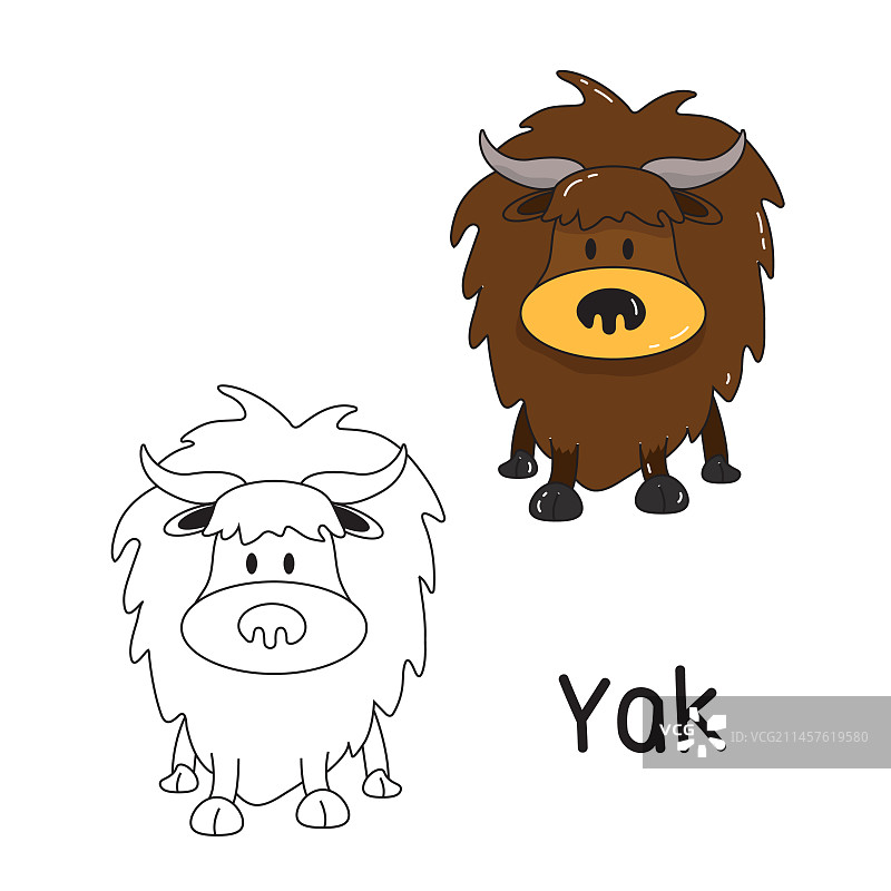 66-08-31牦牛涂色书图片素材
