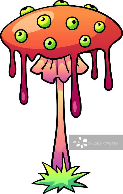 迷幻蘑菇彩色迷幻真菌图片素材