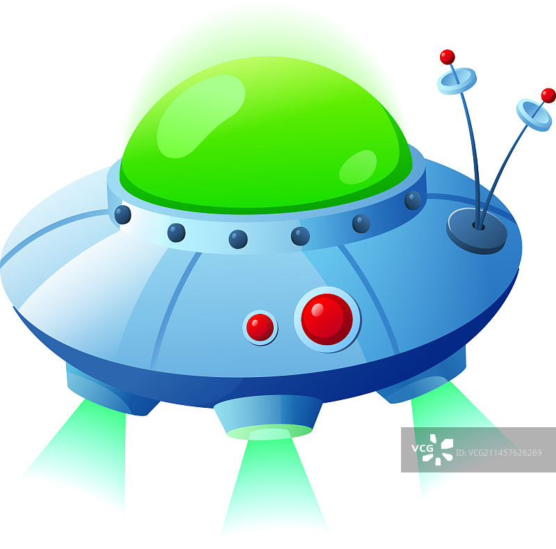 卡通UFO飞船图标图片素材