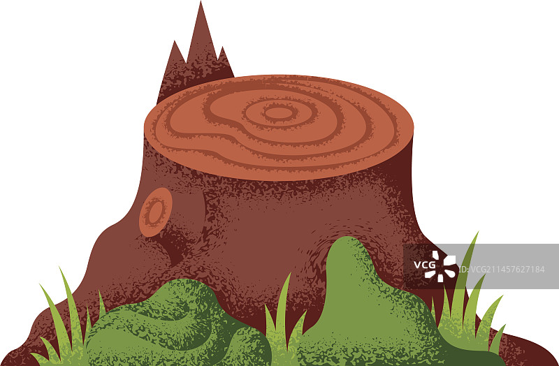 绿草地上的树桩图片素材