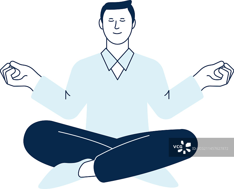 莲花坐冥想的办公室工作人员图片素材