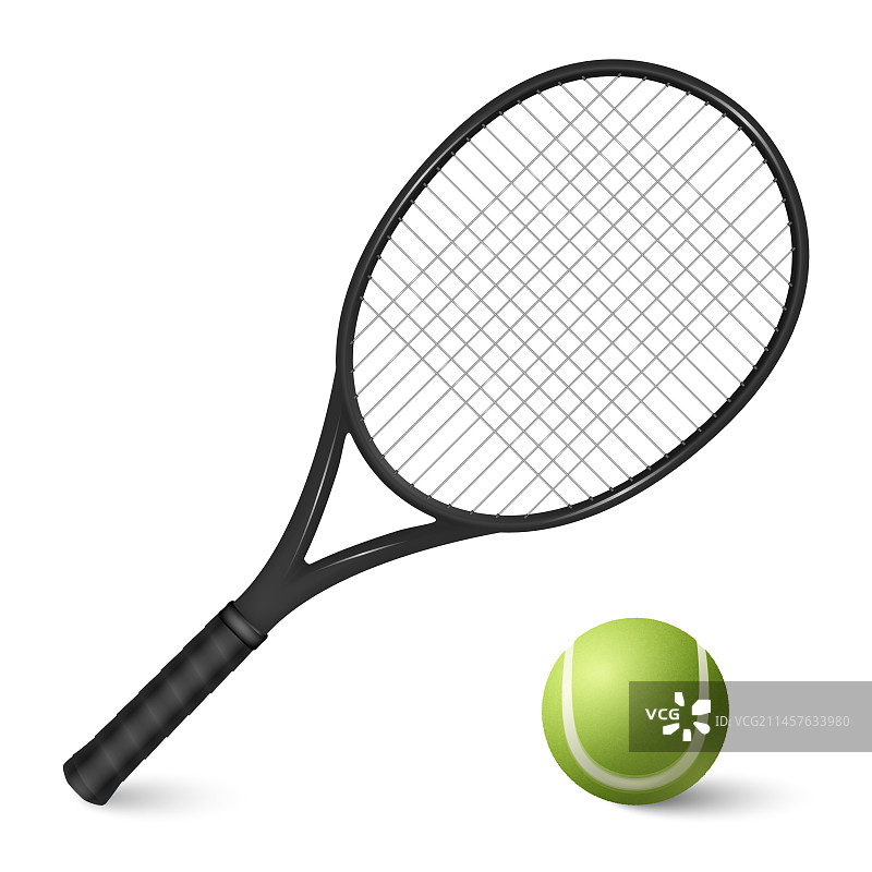3D仿真网球和网球拍图片素材