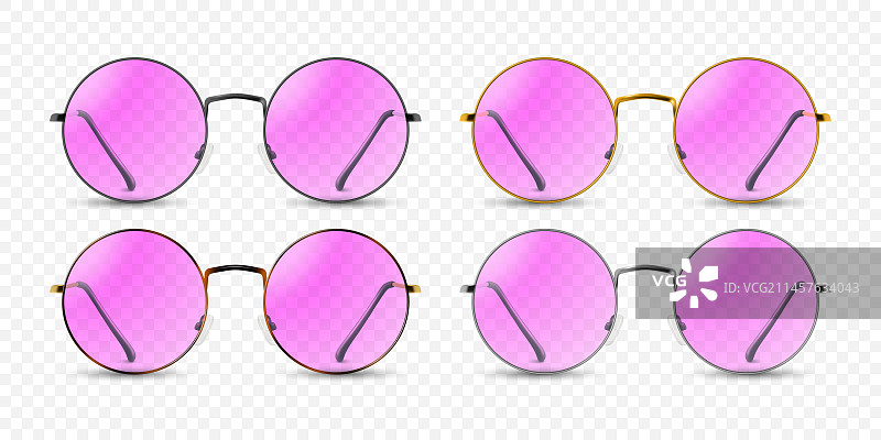 3D真实感圆形镜框眼镜图片素材
