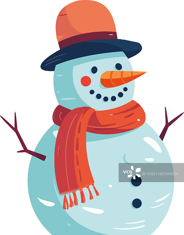 可爱的雪人带来冬季的欢乐图片素材