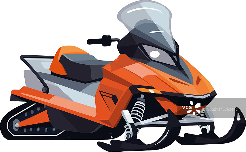 橙色雪地摩托车设计图片素材