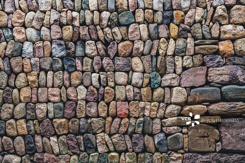 石头垒成的墙图片素材