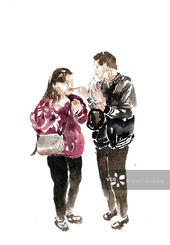 亲密喂食的男女图片素材