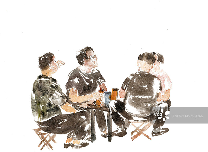 小吃摊上的男子图片素材