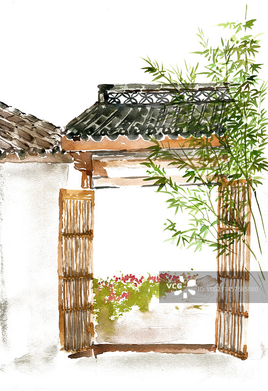 小院的院门图片素材