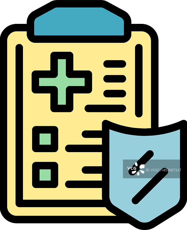 医疗保护图标扁平风格图片素材