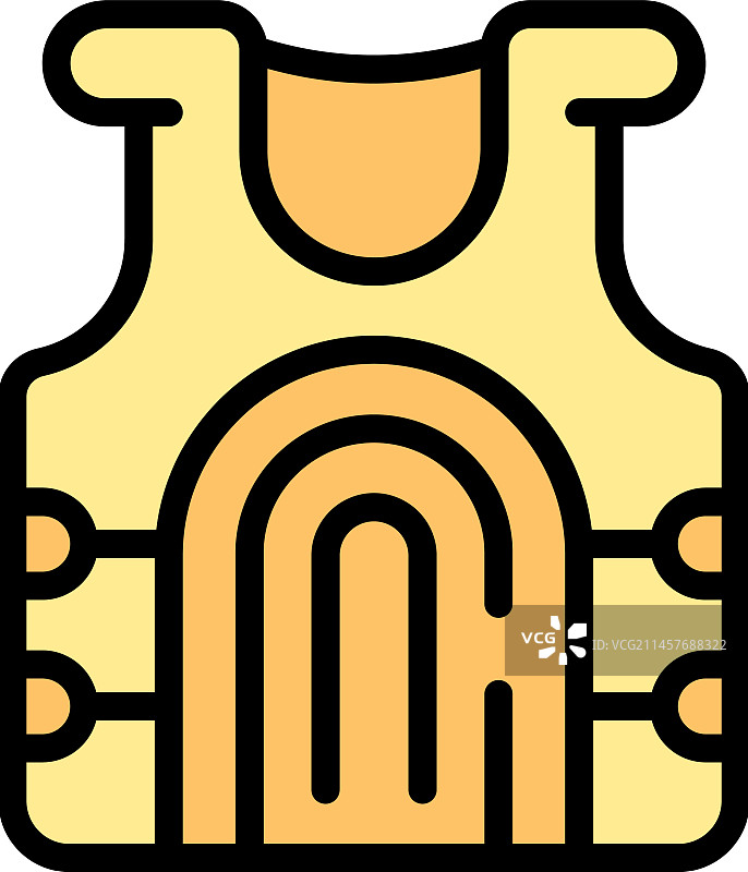 警察防弹背心扁平图标图片素材