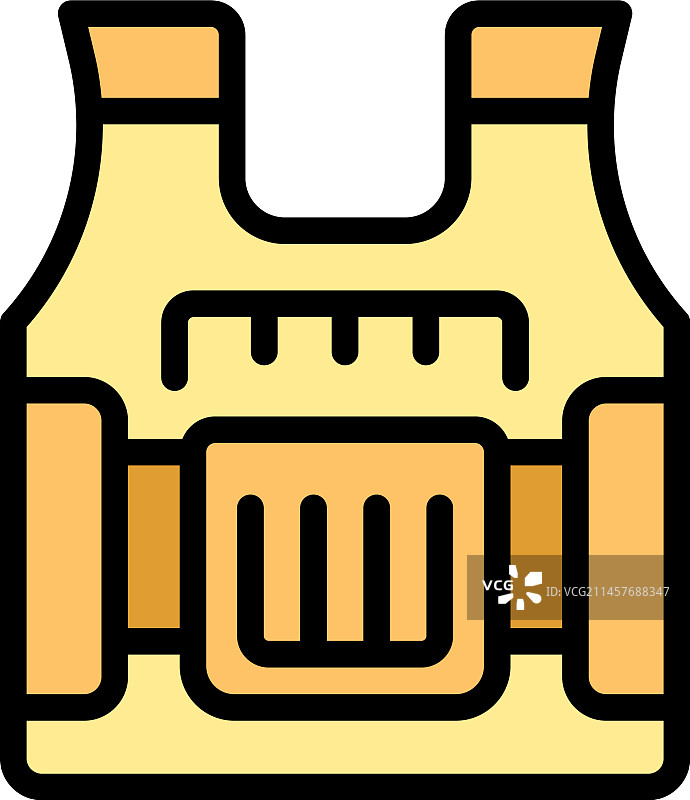 防弹背心图标扁平图片素材