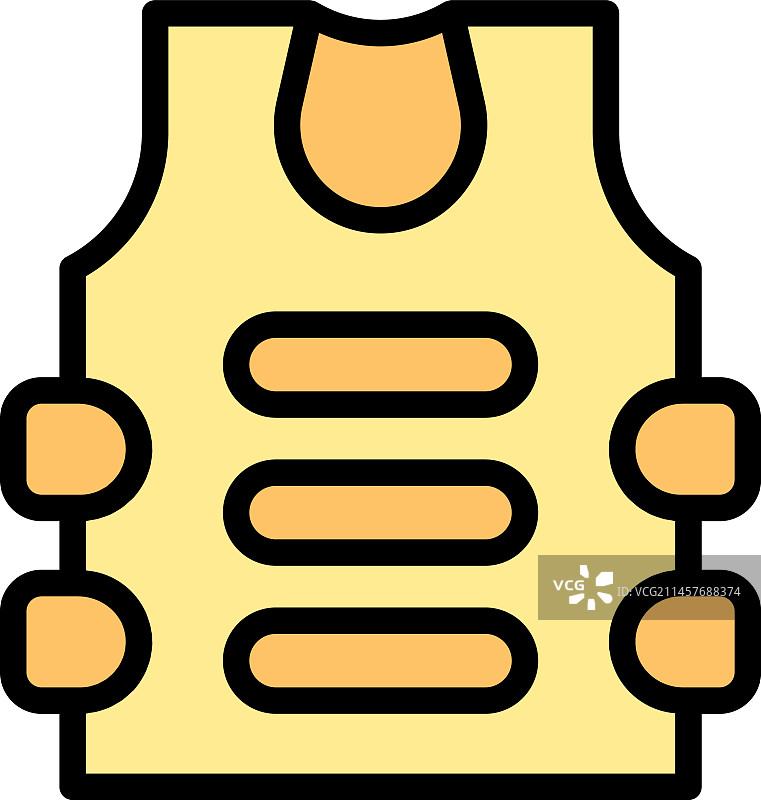 防弹背心图标（扁平风格）图片素材