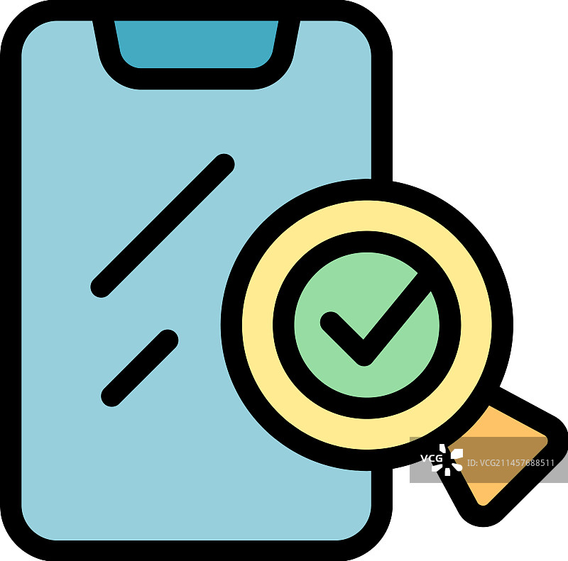 智能手机保修图标（扁平风格）图片素材