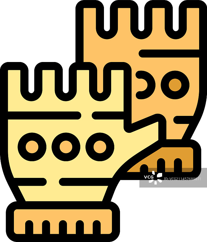 气枪彩弹手套扁平图标图片素材