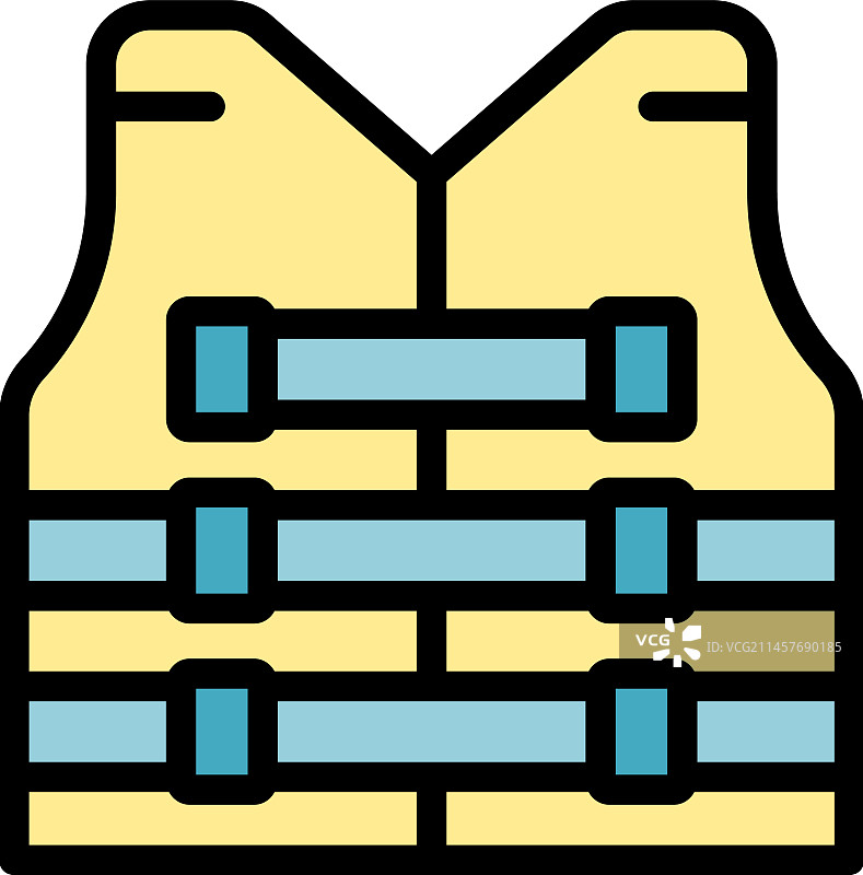 海岸警卫队背心图标（扁平风格）图片素材