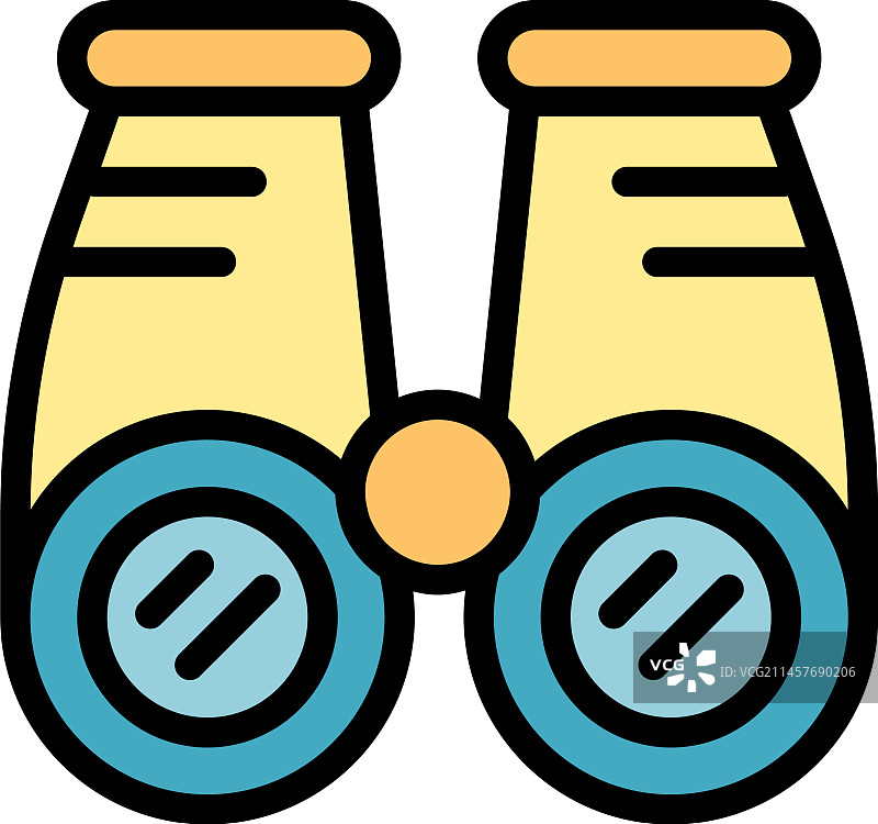 双筒望远镜救援图标（扁平风格）图片素材