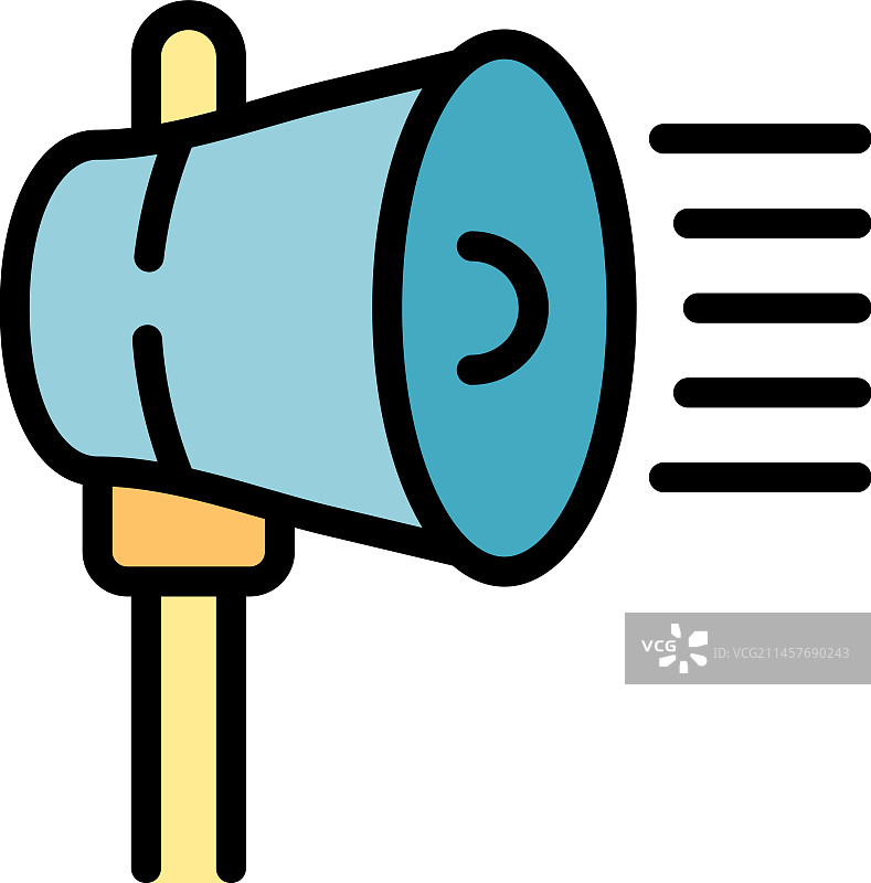 海岸警卫队喇叭筒图标（扁平风格）图片素材