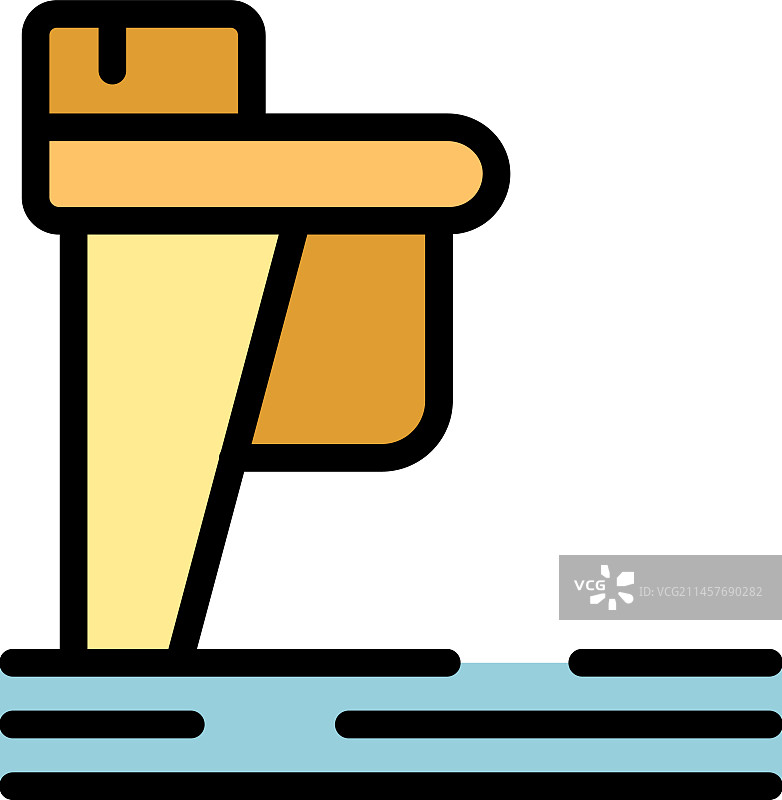 海岸图标扁平设计图片素材