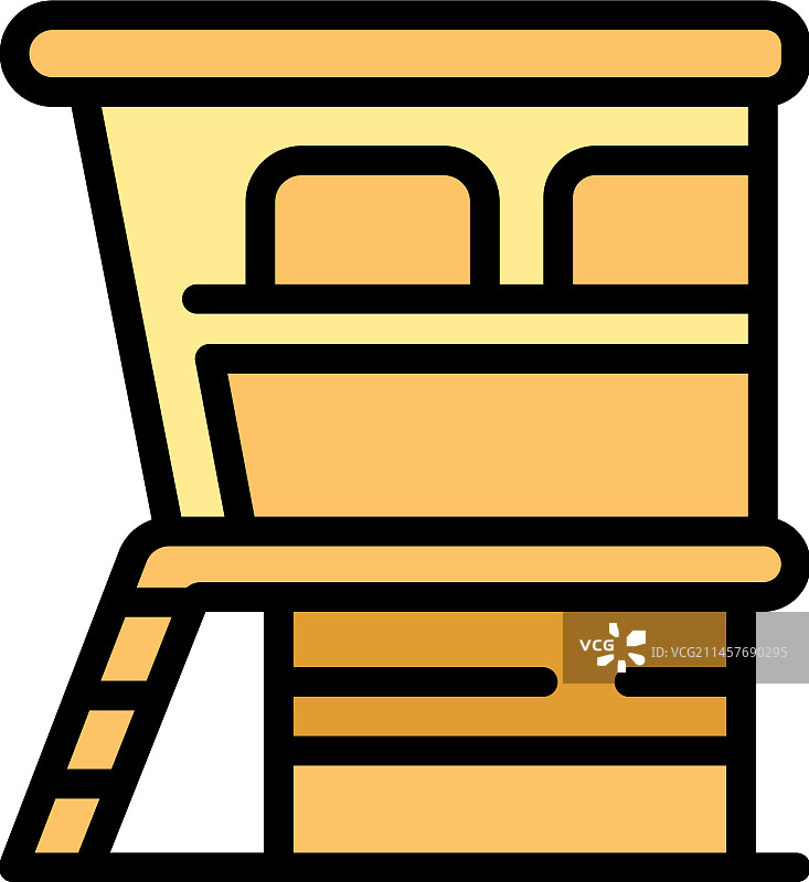 海边警卫室图标（扁平风格）图片素材