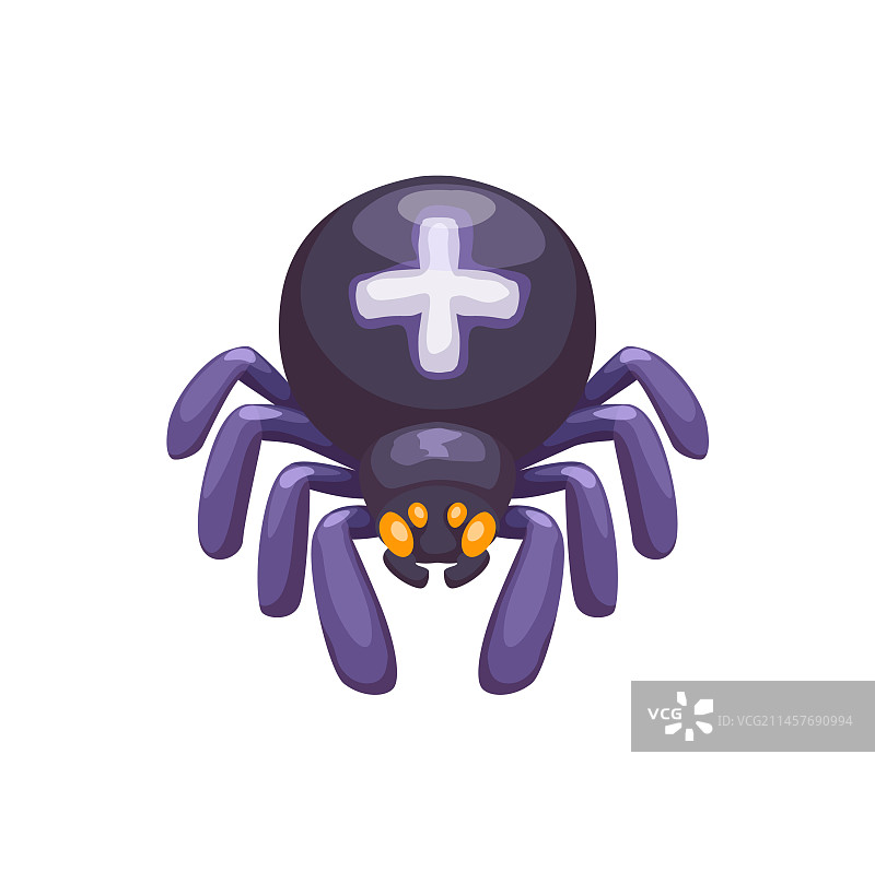 卡通蜘蛛万圣节表情符号图片素材