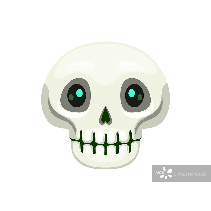 万圣节卡通骷髅惊悚表情符号图片素材