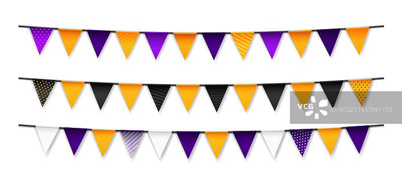 写实万圣节旗帜花环图片素材