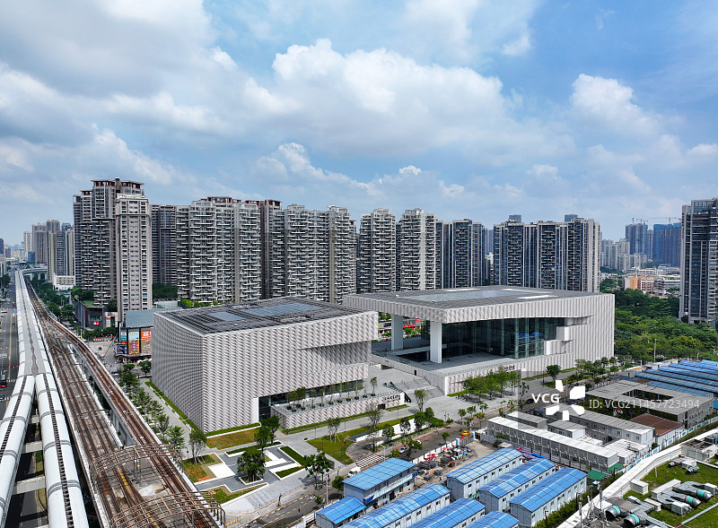 广东省深圳市龙华区红山6979商业中心深圳美术馆新馆航拍图片素材