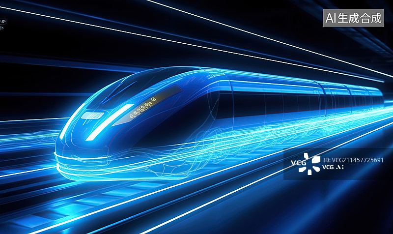 【AI数字艺术】高速列车图片素材