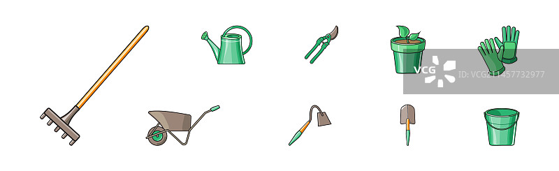 用于土壤和植物的园艺工具和设备图片素材