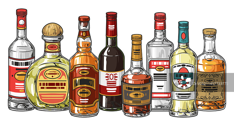 酒精饮料瓶宣传单图片素材