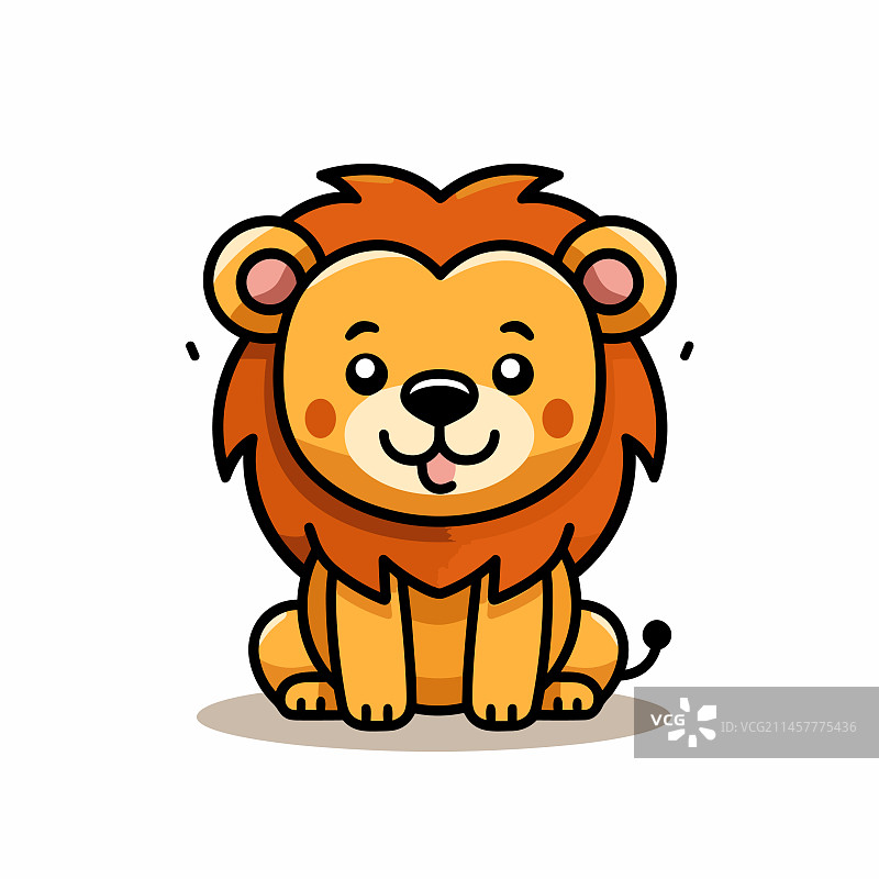 手绘卡通可爱风格的狮子图片素材