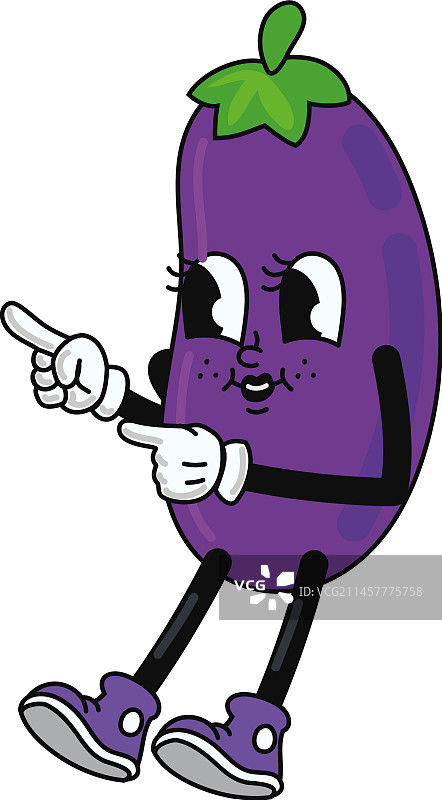 蔬菜卡通人物茄子图片素材