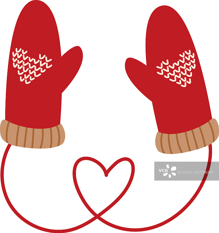 心形情侣手套图片素材