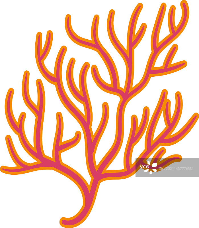 深海珊瑚枝彩色图标图片素材