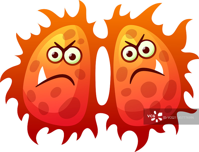 愤怒的细菌角色漫画图片素材